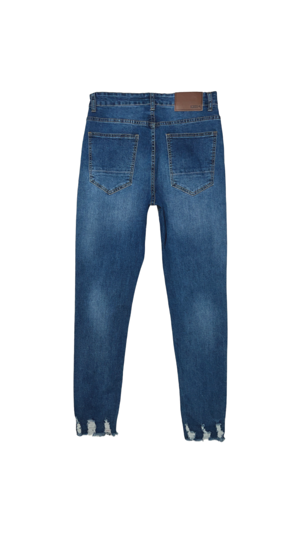 Jeans Hombre Skinny Azul Focalizado Medio Con Destroyer - Imagen 7