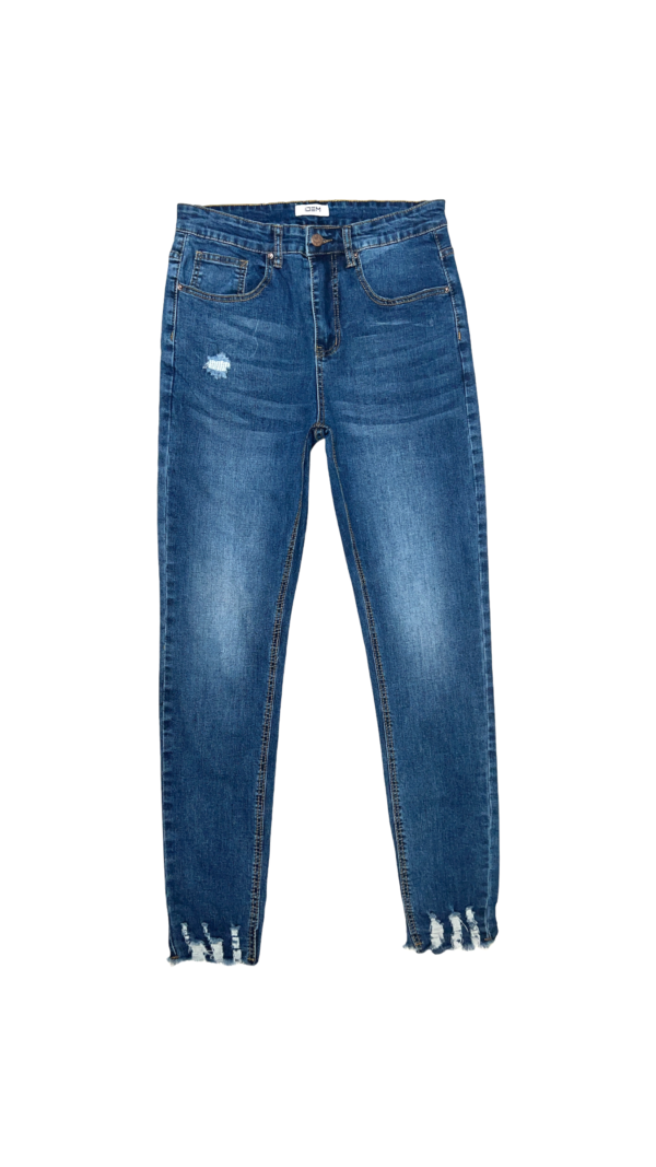 Jeans Hombre Skinny Azul Focalizado Medio Con Destroyer - Imagen 6