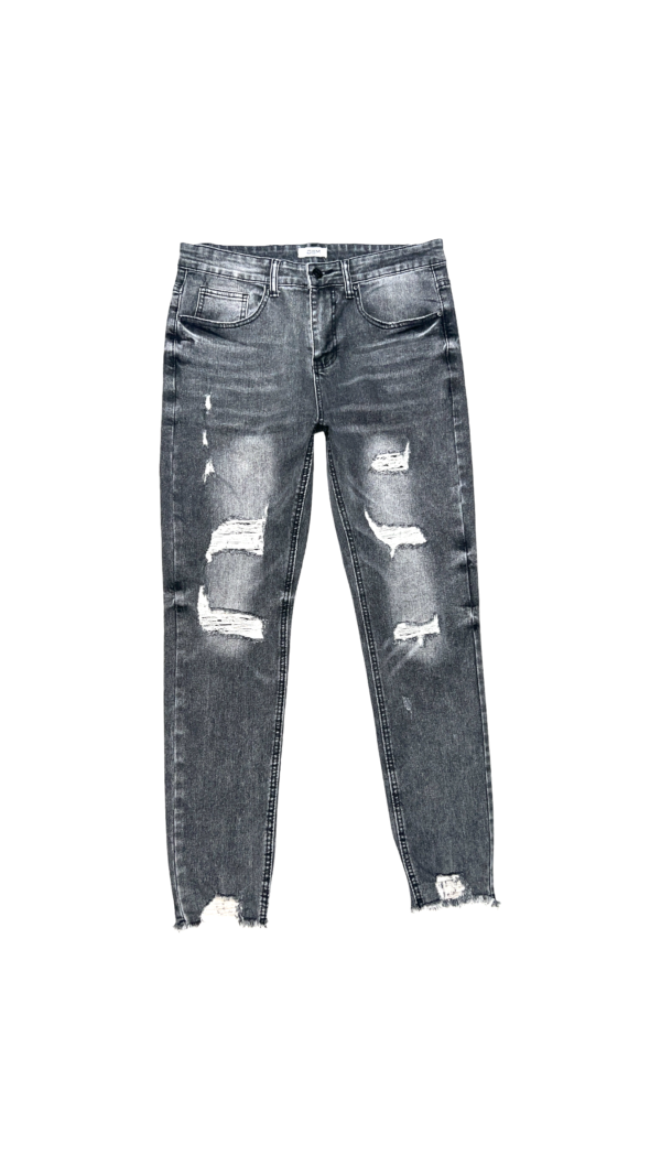 Jeans Hombre Skinny Gris Focalizado con Destroyer - Imagen 8