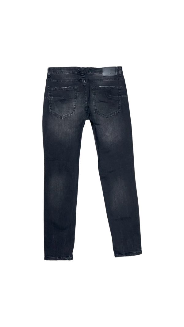 Jeans Hombre Skinny Negro Focalizado con Destroyer - Imagen 9