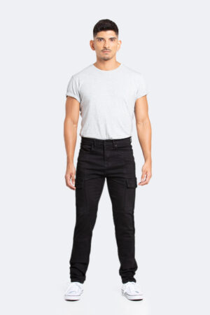 Jeans Hombre Cargo Negro Oscuro