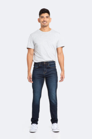 Jeans Hombre Slim Azul Focalizado Medio
