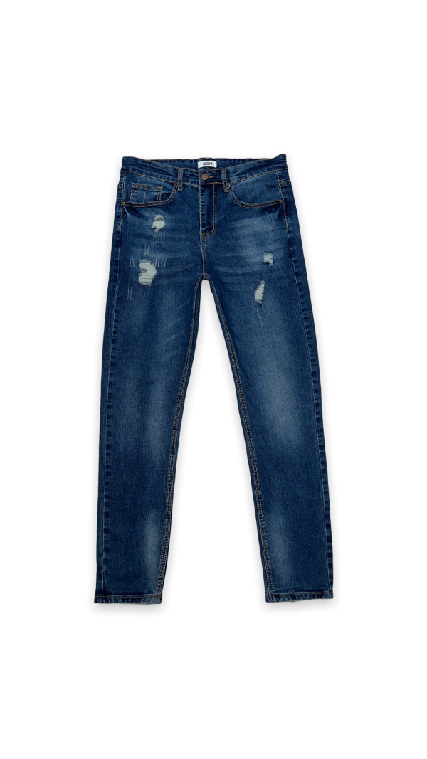Jeans Hombre Skinny Azul Focalizado Suave Drimen Destroyer - Imagen 8