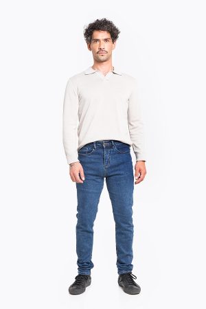 Jeans Hombre Slim Azul Focalizado Suave