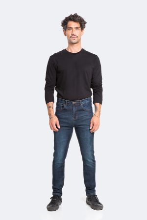 Jeans Hombre Skinny Azul Focalizado Suave