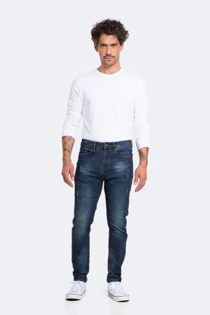 Jeans Hombre Skinny Azul Oscuro Focalizado Suave Drimen